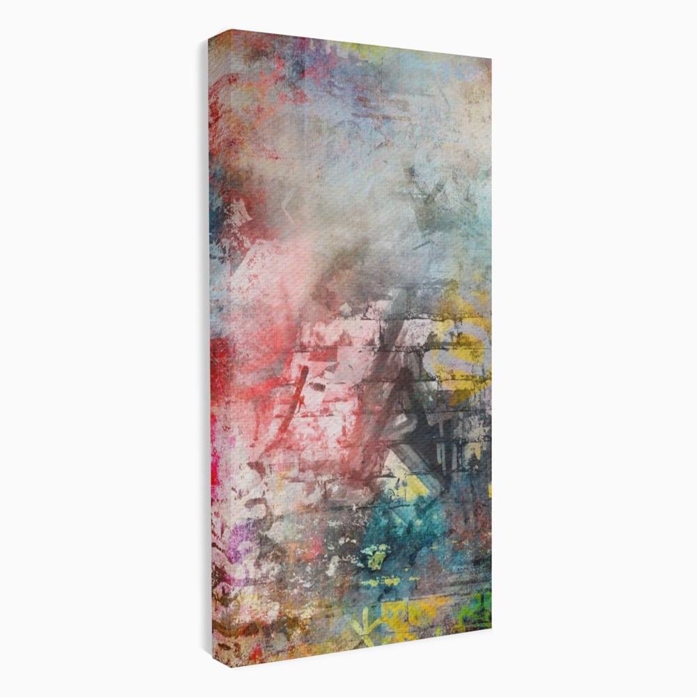 Tablou Canvas Premium LuxCanva® A1093, Perete Colorat , Arta Abstracta, Culoare, Culori Vibrante