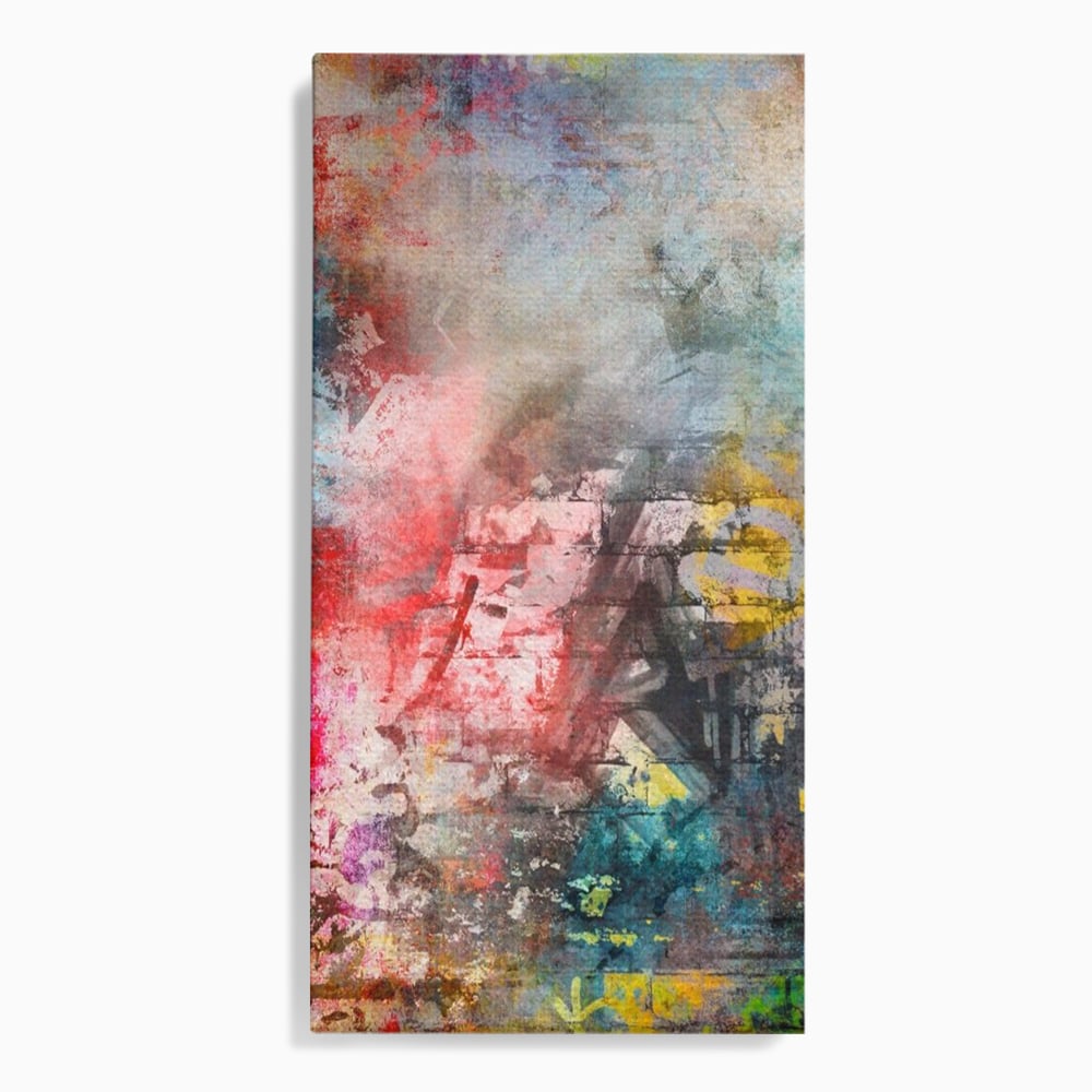Tablou Canvas Premium LuxCanva® A1093, Perete Colorat , Arta Abstracta, Culoare, Culori Vibrante