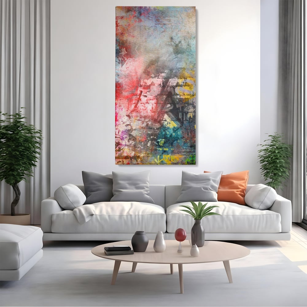 Tablou Canvas Premium LuxCanva® A1093, Perete Colorat , Arta Abstracta, Culoare, Culori Vibrante