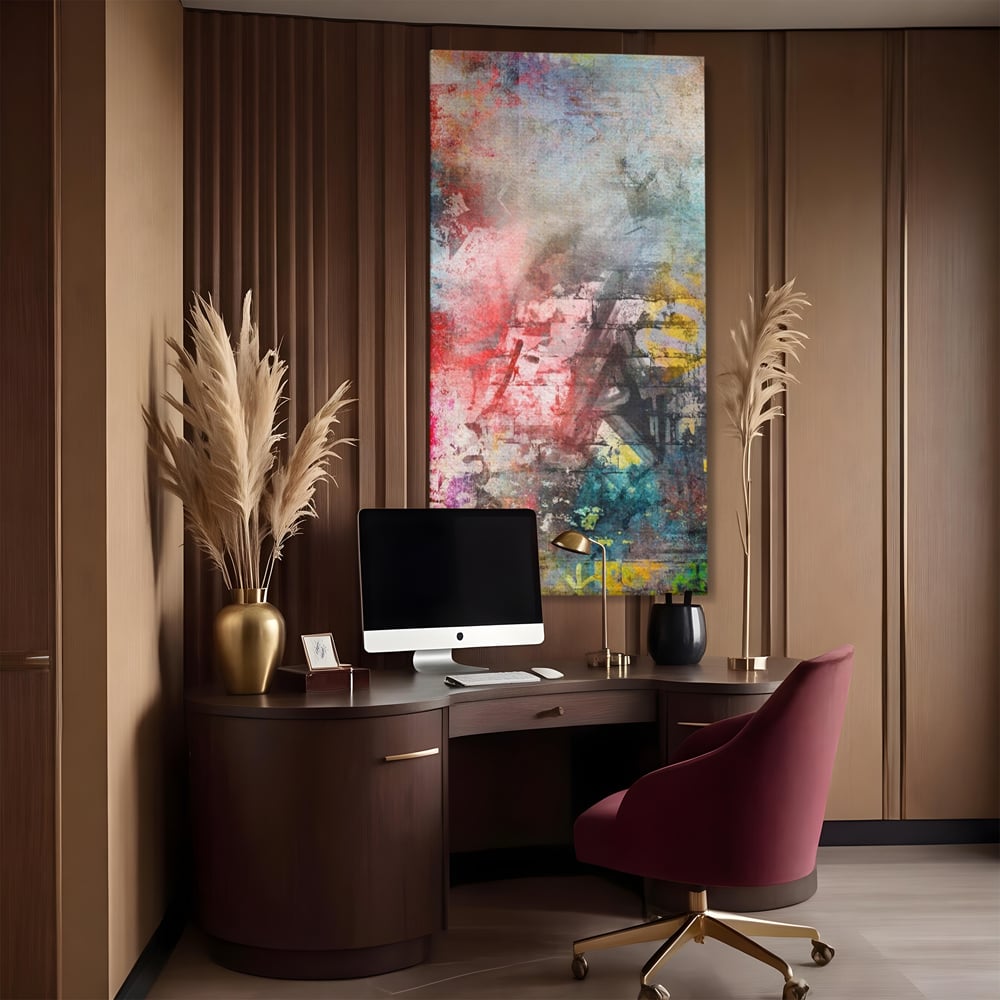Tablou Canvas Premium LuxCanva® A1093, Perete Colorat , Arta Abstracta, Culoare, Culori Vibrante