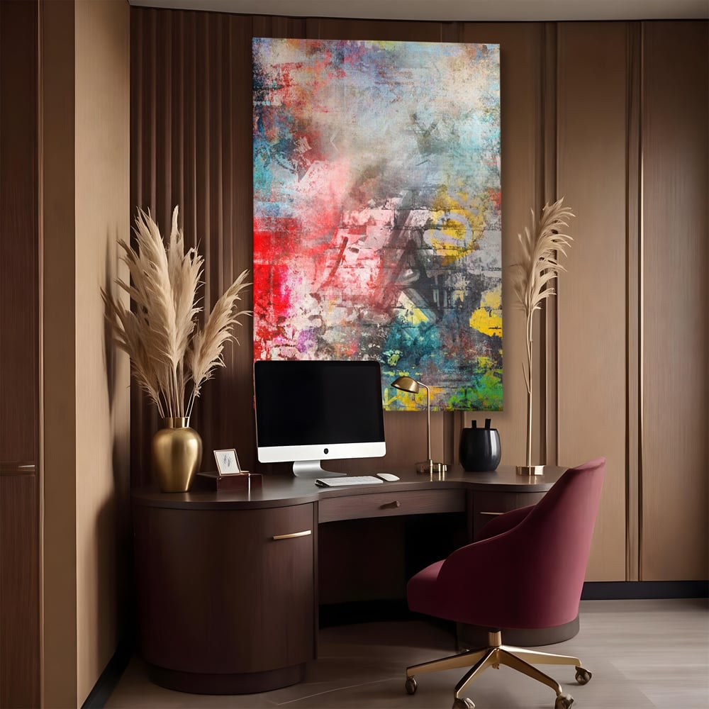 Tablou Canvas Premium LuxCanva® A1093, Perete Colorat , Arta Abstracta, Culoare, Culori Vibrante