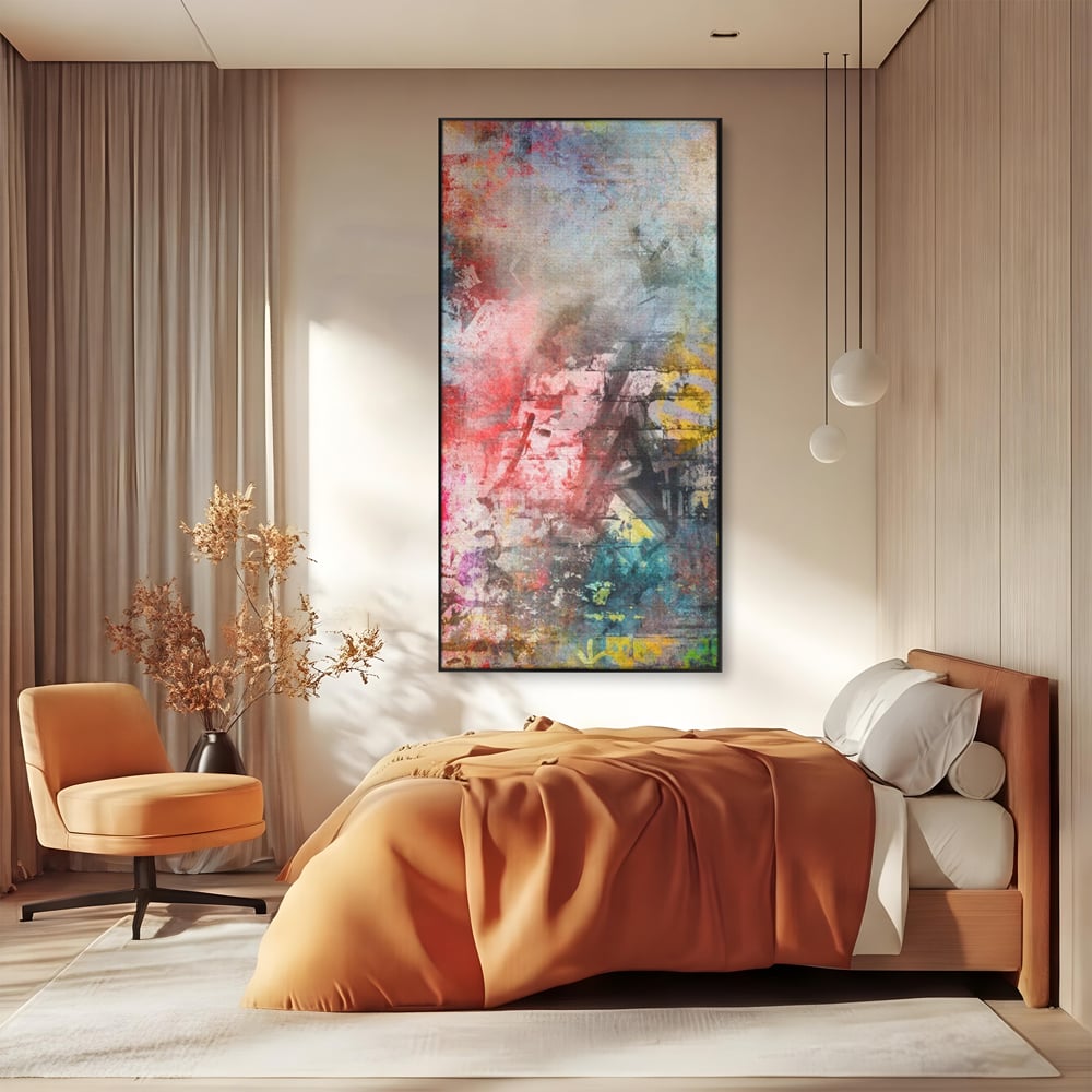 Tablou Canvas Premium LuxCanva® A1093, Perete Colorat , Arta Abstracta, Culoare, Culori Vibrante
