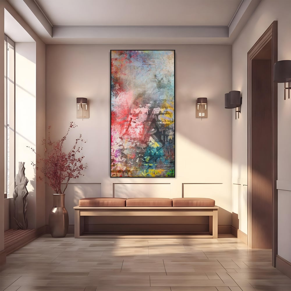 Tablou Canvas Premium LuxCanva® A1093, Perete Colorat , Arta Abstracta, Culoare, Culori Vibrante