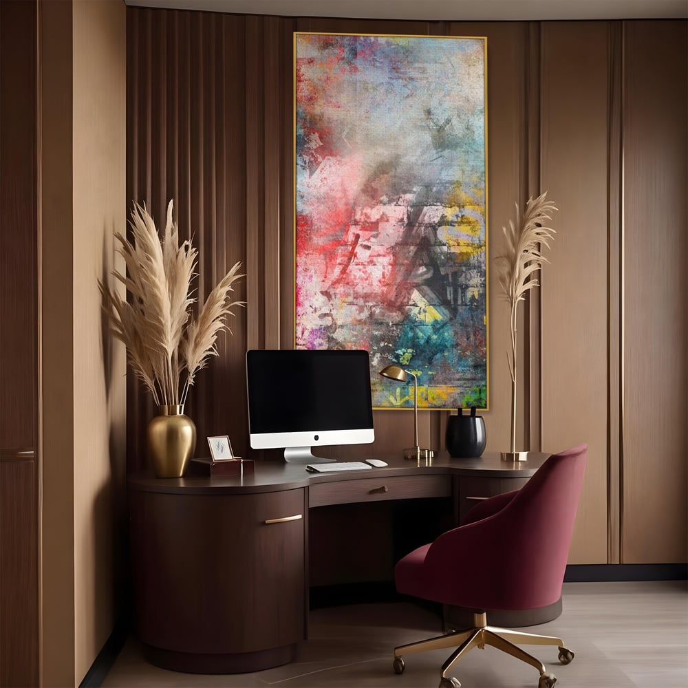 Tablou Canvas Premium LuxCanva® A1093, Perete Colorat , Arta Abstracta, Culoare, Culori Vibrante