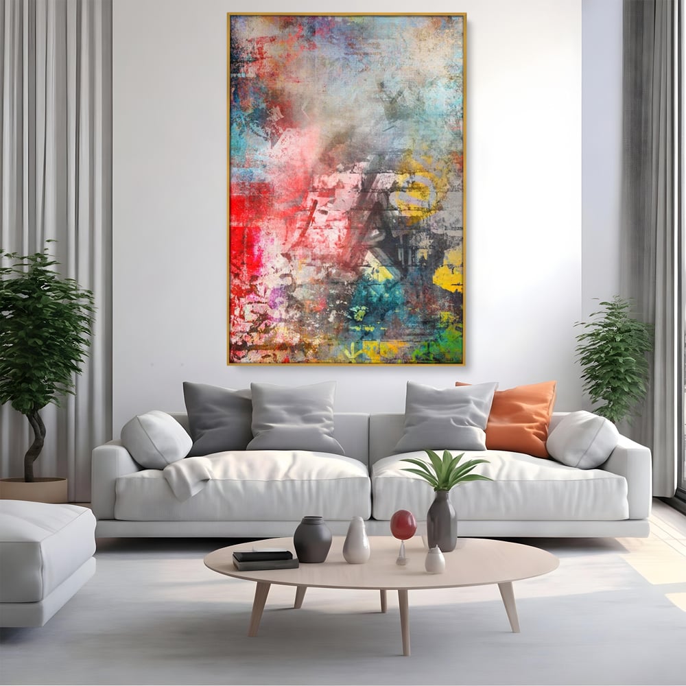Tablou Canvas Premium LuxCanva® A1093, Perete Colorat , Arta Abstracta, Culoare, Culori Vibrante