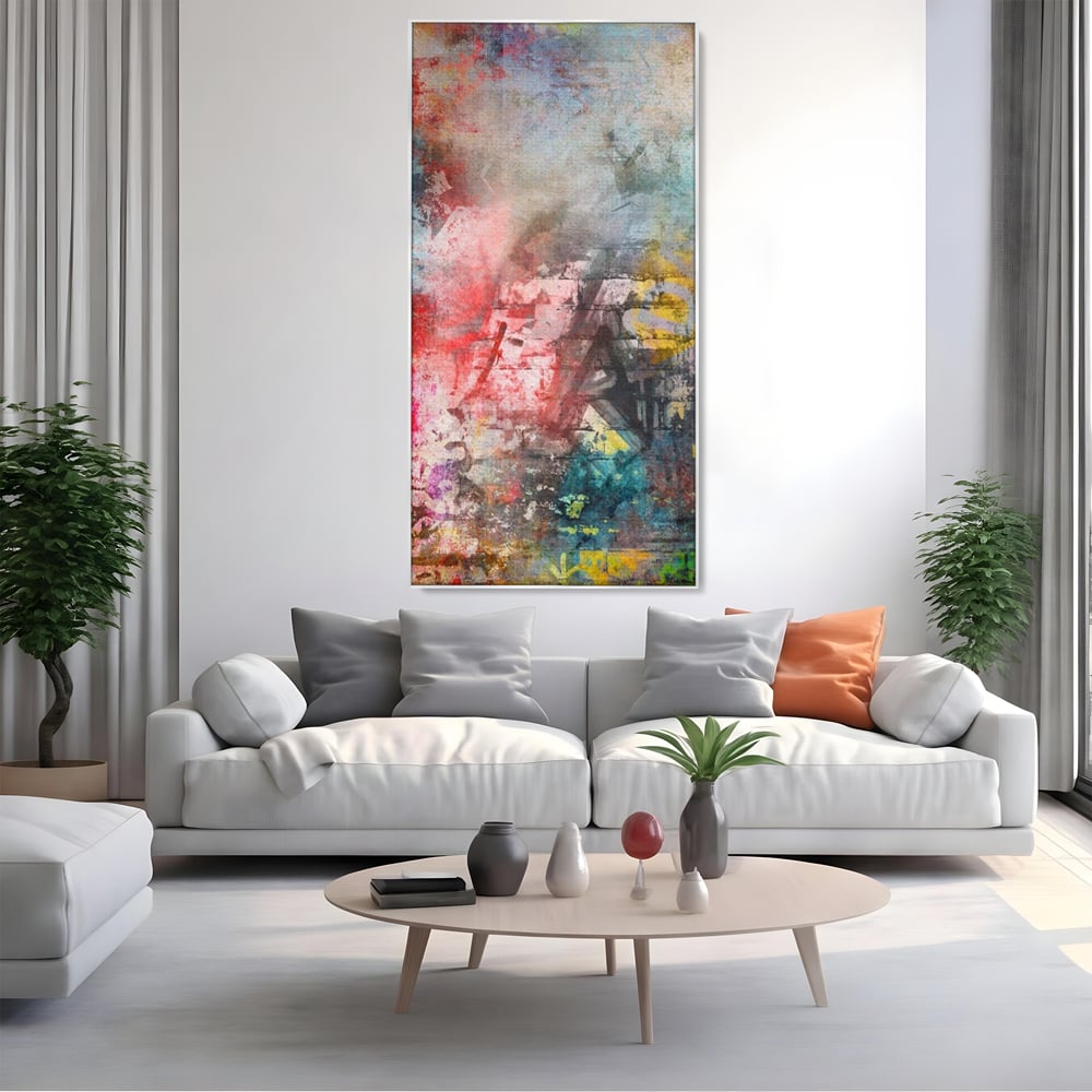 Tablou Canvas Premium LuxCanva® A1093, Perete Colorat , Arta Abstracta, Culoare, Culori Vibrante