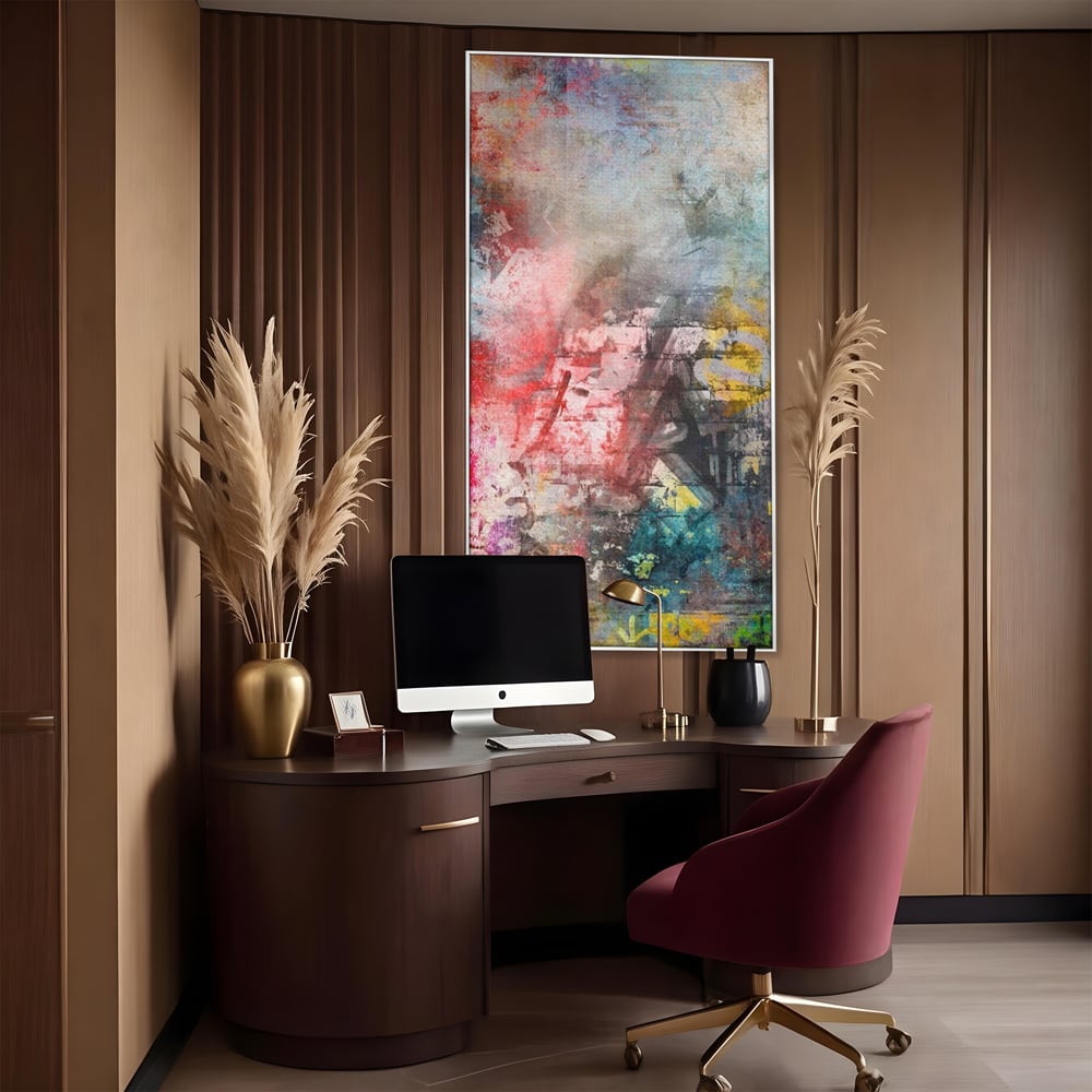 Tablou Canvas Premium LuxCanva® A1093, Perete Colorat , Arta Abstracta, Culoare, Culori Vibrante