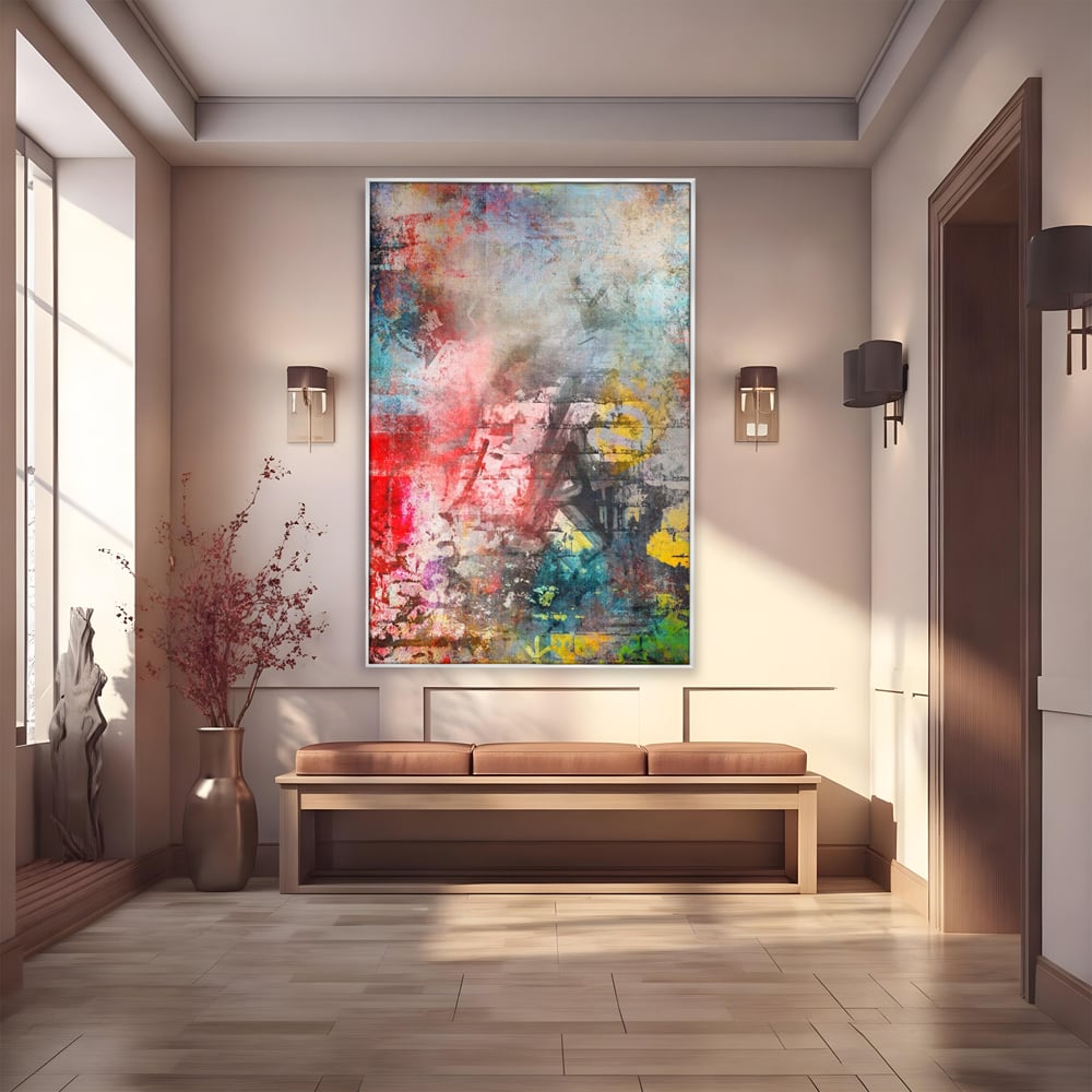 Tablou Canvas Premium LuxCanva® A1093, Perete Colorat , Arta Abstracta, Culoare, Culori Vibrante