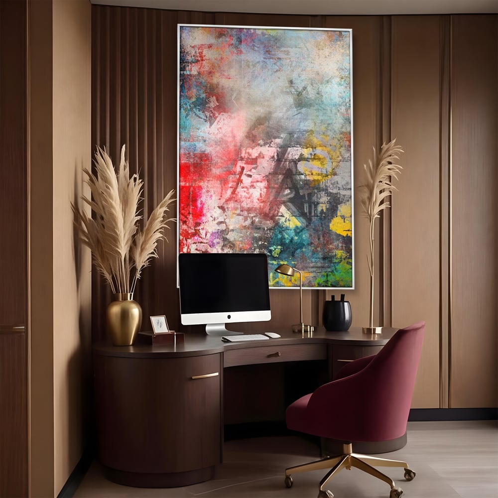 Tablou Canvas Premium LuxCanva® A1093, Perete Colorat , Arta Abstracta, Culoare, Culori Vibrante