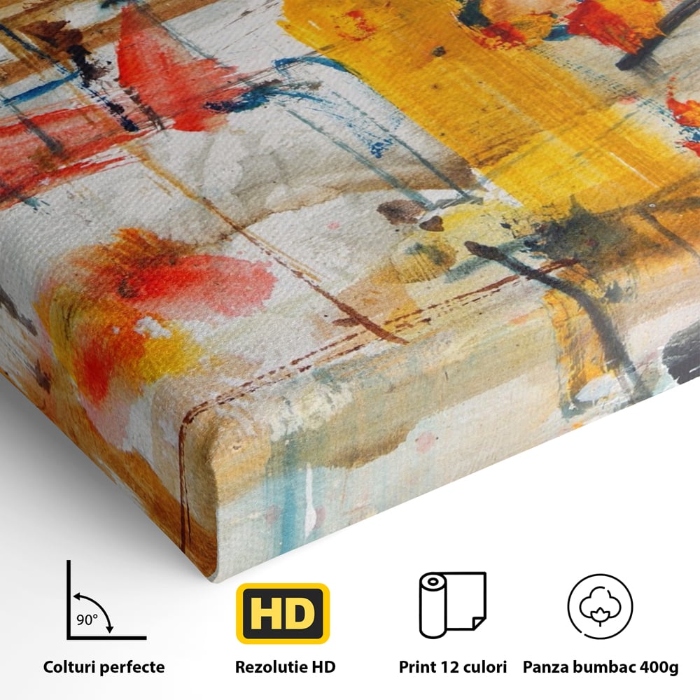 Tablou Canvas Premium LuxCanva® A1094, Dansul Culorilor , Arta Abstracta, Culoare, Pictura, Culori Vibrante