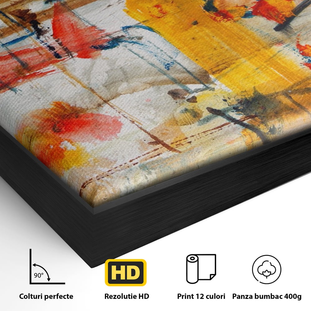Tablou Canvas Premium LuxCanva® A1094, Dansul Culorilor , Arta Abstracta, Culoare, Pictura, Culori Vibrante