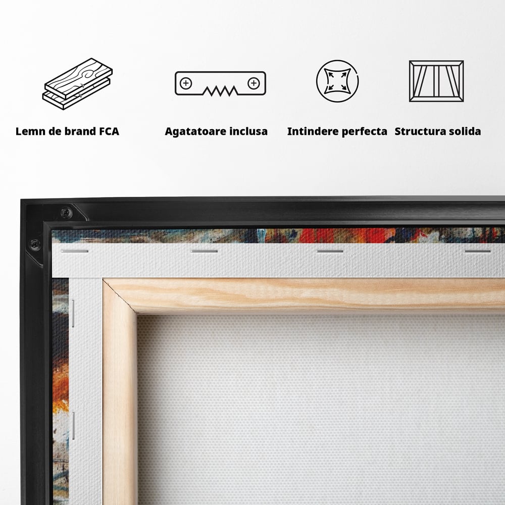 Tablou Canvas Premium LuxCanva® A1094, Dansul Culorilor , Arta Abstracta, Culoare, Pictura, Culori Vibrante