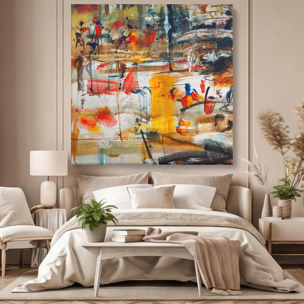 Tablou Canvas Premium LuxCanva® A1094, Dansul Culorilor , Arta Abstracta, Culoare, Pictura, Culori Vibrante