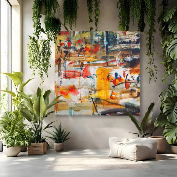 Tablou Canvas Premium LuxCanva® A1094, Dansul Culorilor , Arta Abstracta, Culoare, Pictura, Culori Vibrante