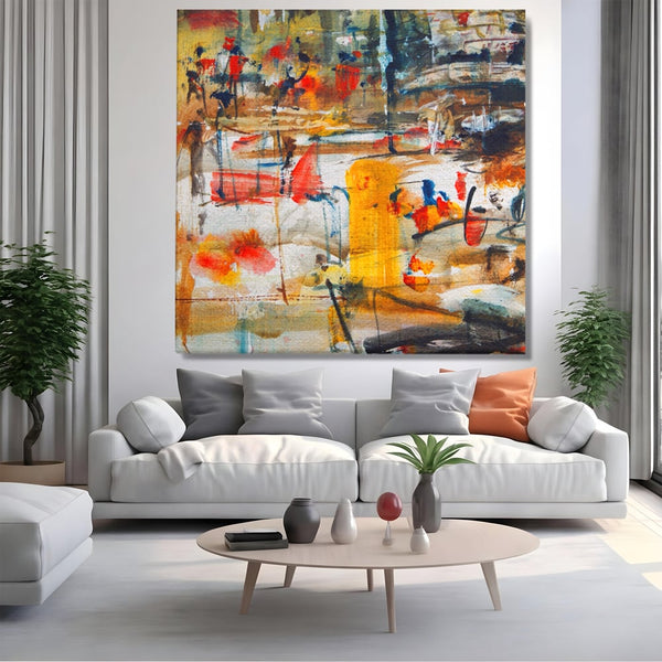 Tablou Canvas Premium LuxCanva® A1094, Dansul Culorilor , Arta Abstracta, Culoare, Pictura, Culori Vibrante