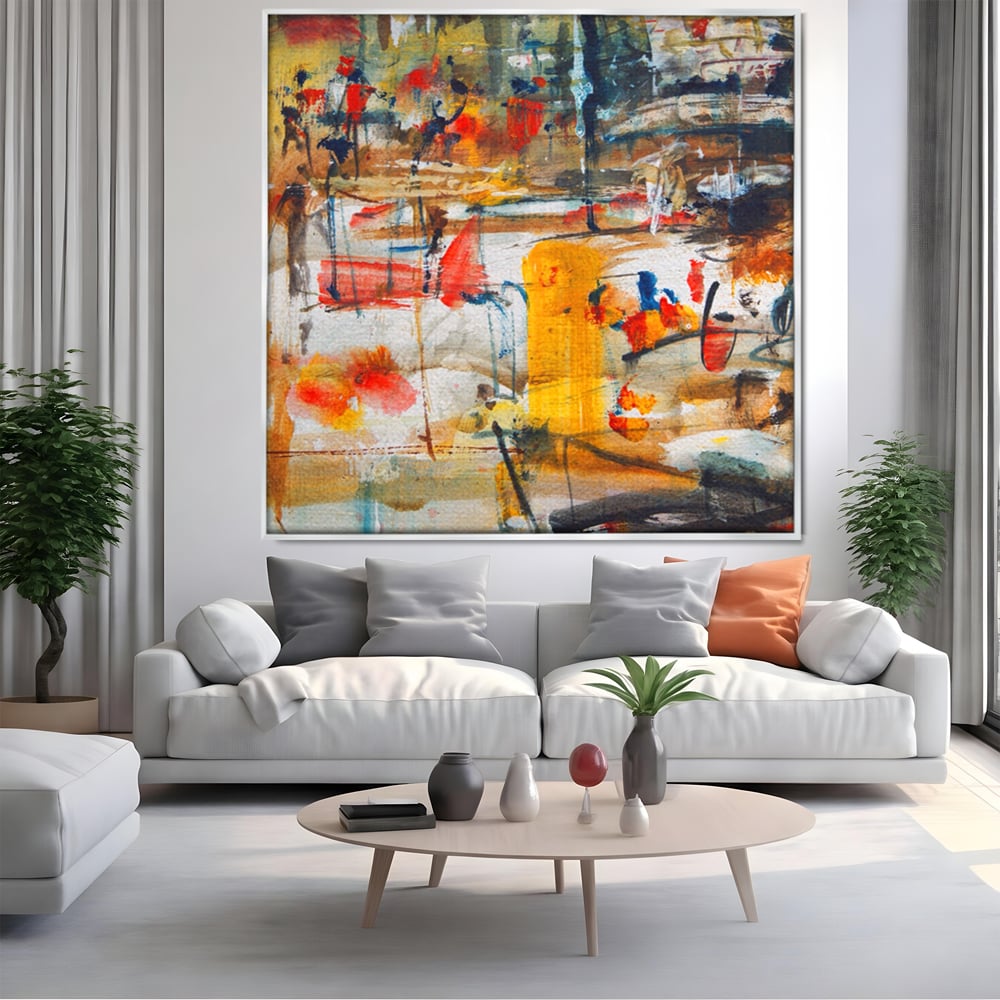 Tablou Canvas Premium LuxCanva® A1094, Dansul Culorilor , Arta Abstracta, Culoare, Pictura, Culori Vibrante