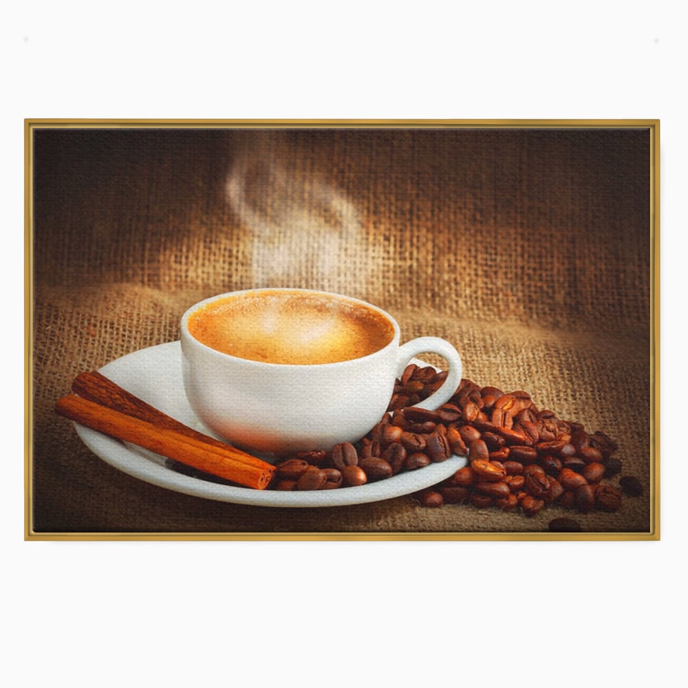 Tablou Canvas Premium LuxCanva® A1095, Aroma De Cafea , Scortisoara, Cappuccino, Boabe De Cafea, Culori Vibrante