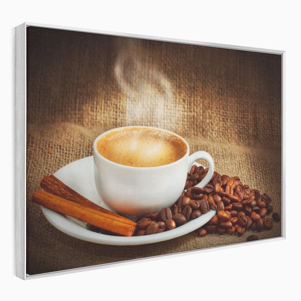 Tablou Canvas Premium LuxCanva® A1095, Aroma De Cafea , Scortisoara, Cappuccino, Boabe De Cafea, Culori Vibrante