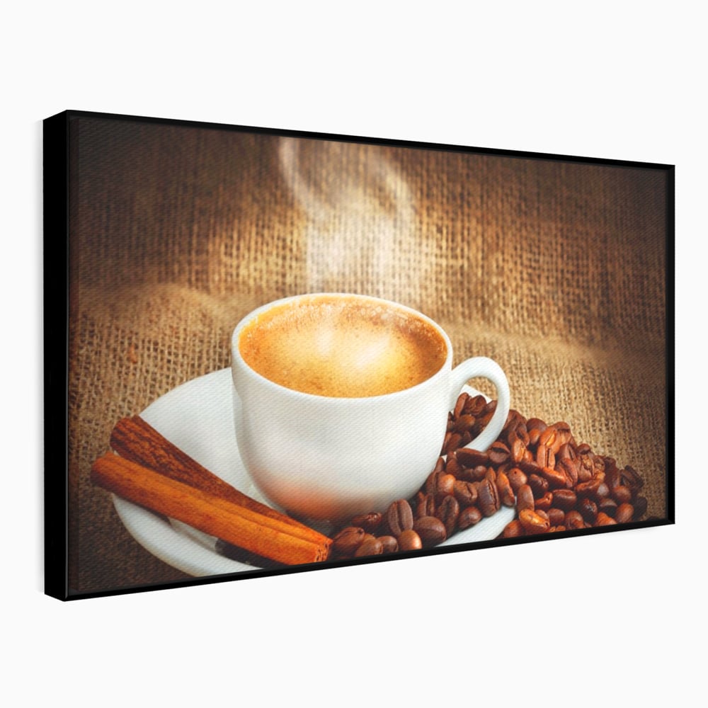 Tablou Canvas Premium LuxCanva® A1095, Aroma De Cafea , Scortisoara, Cappuccino, Boabe De Cafea, Culori Vibrante