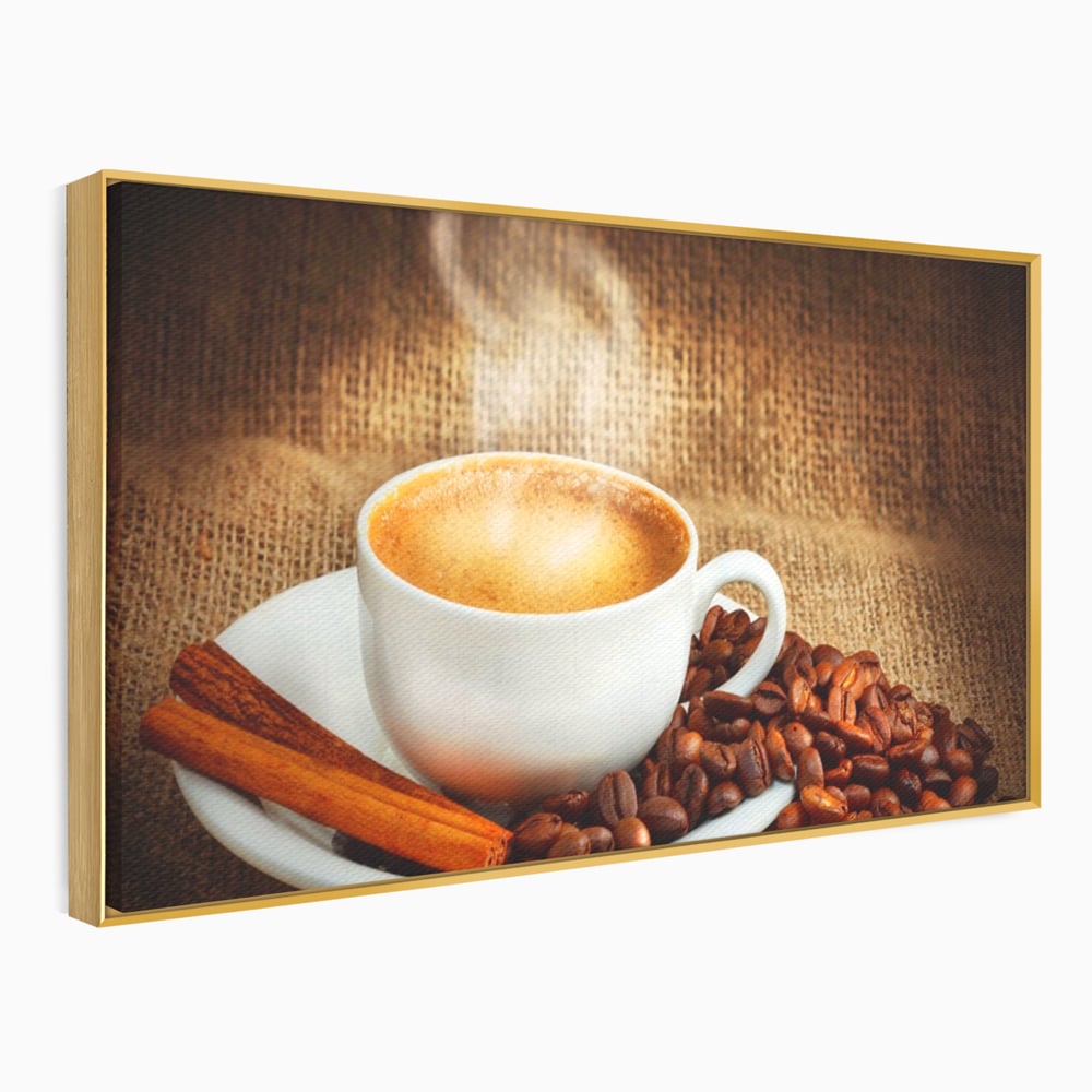 Tablou Canvas Premium LuxCanva® A1095, Aroma De Cafea , Scortisoara, Cappuccino, Boabe De Cafea, Culori Vibrante