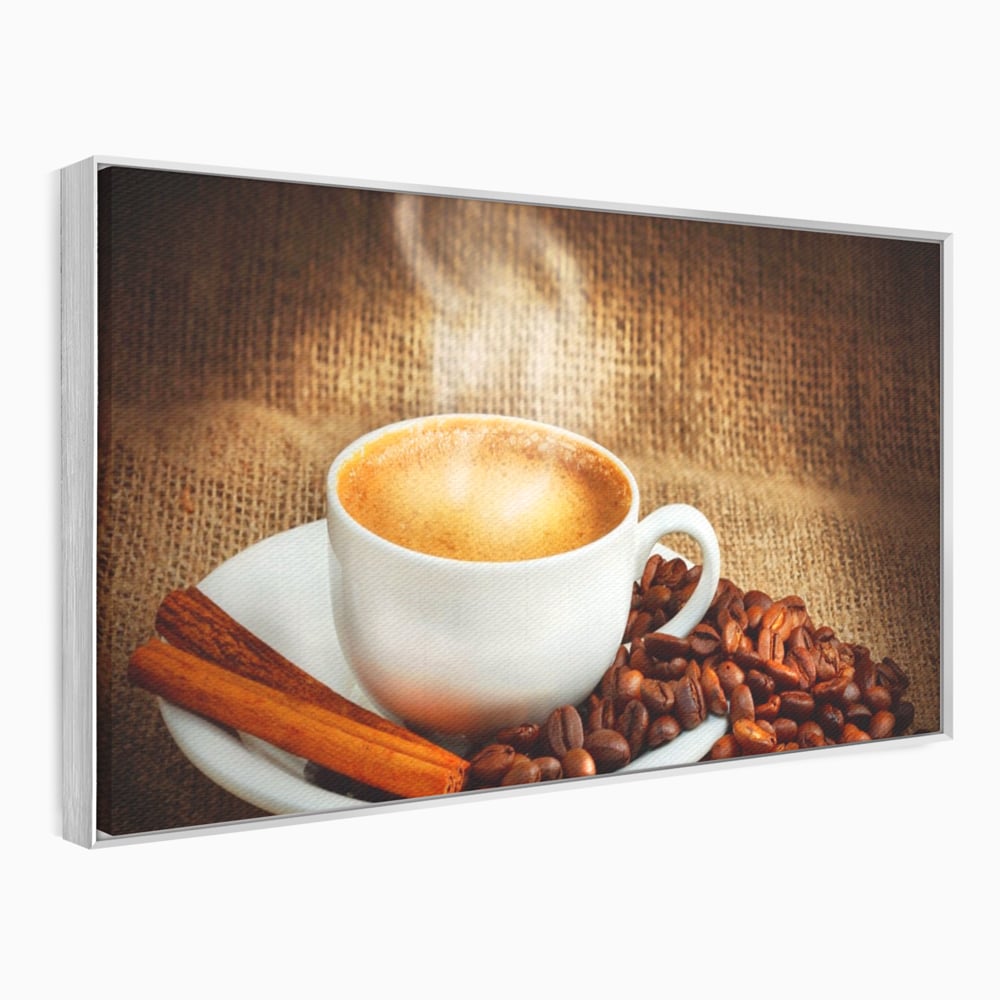 Tablou Canvas Premium LuxCanva® A1095, Aroma De Cafea , Scortisoara, Cappuccino, Boabe De Cafea, Culori Vibrante