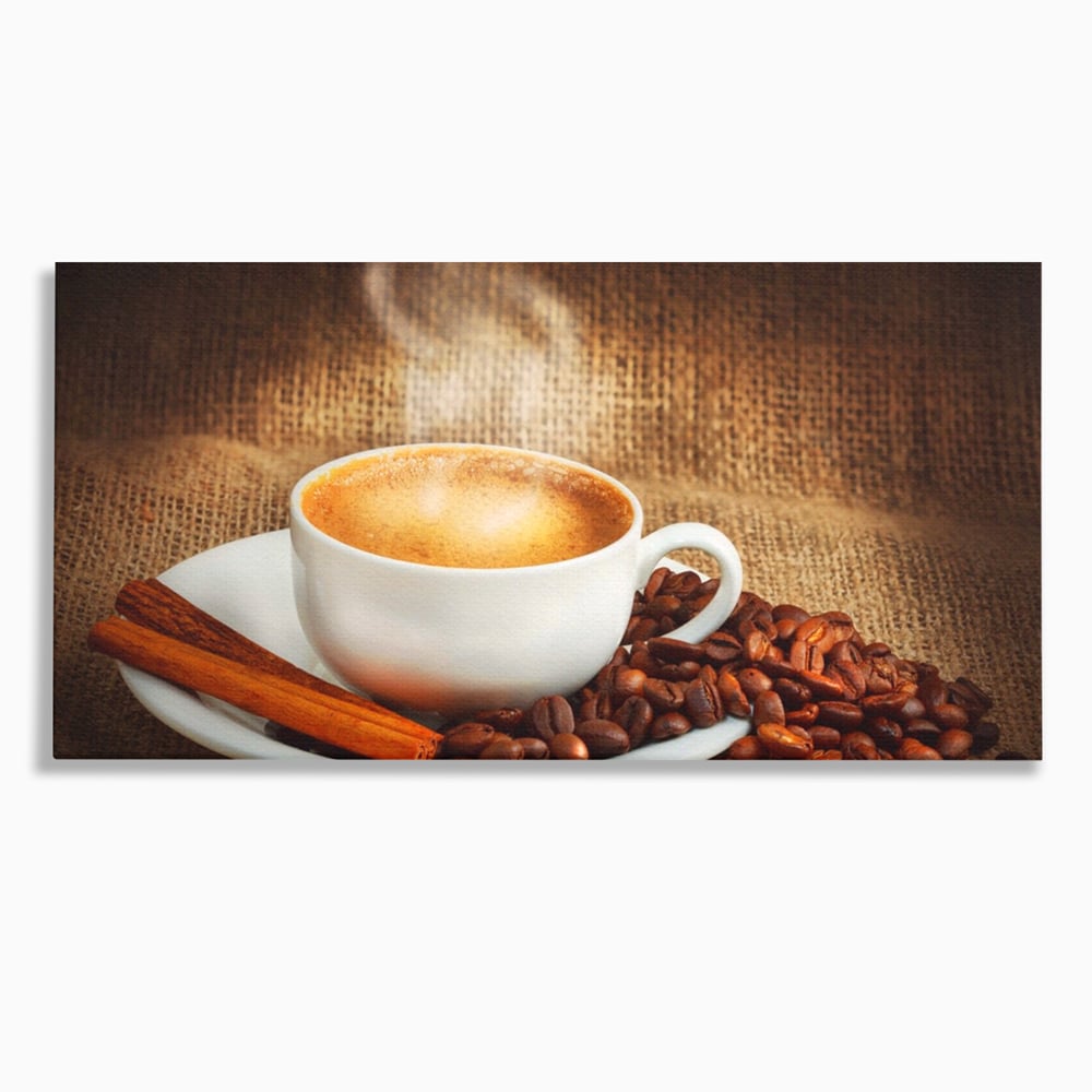 Tablou Canvas Premium LuxCanva® A1095, Aroma De Cafea , Scortisoara, Cappuccino, Boabe De Cafea, Culori Vibrante