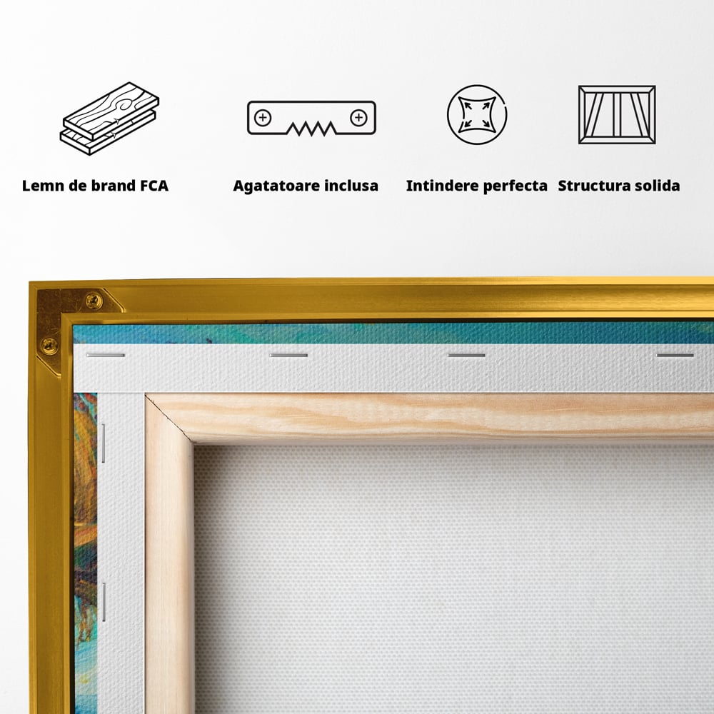Tablou Canvas Premium  LuxCanva® A1096, Doua Barci , Stuf, Lac, Pasari, Culori Vibrante