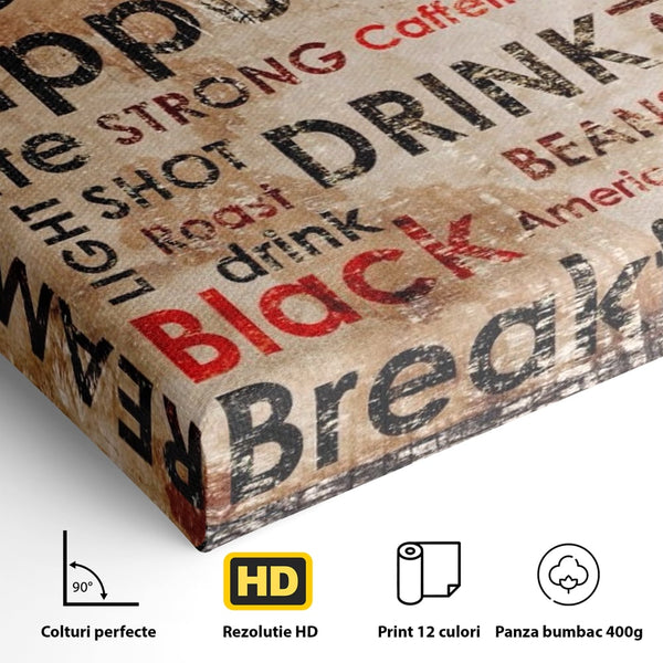 Tablou Canvas Premium LuxCanva® A1098, Espresso , Drink, Cafea, Relax, Culori Vibrante