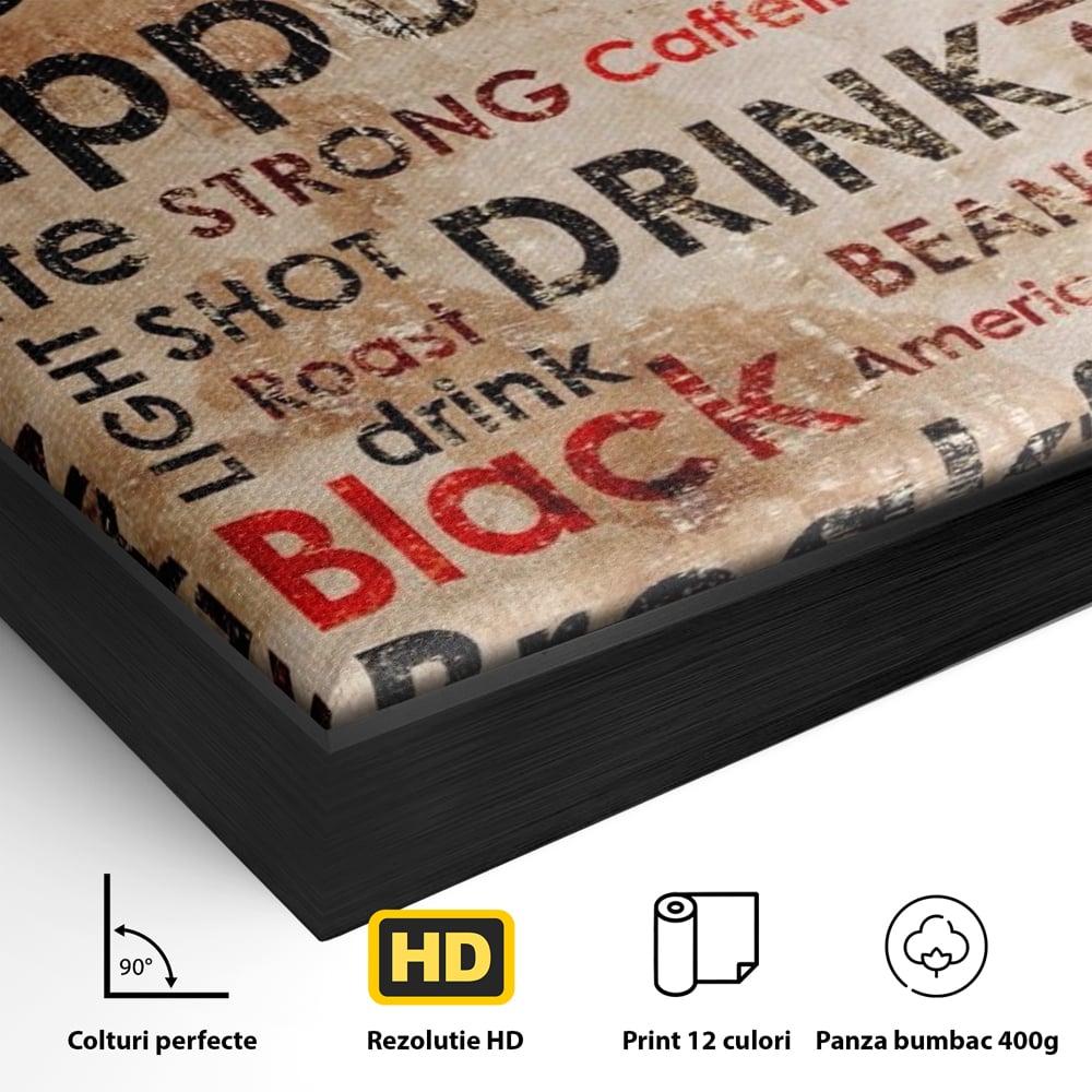 Tablou Canvas Premium LuxCanva® A1098, Espresso , Drink, Cafea, Relax, Culori Vibrante