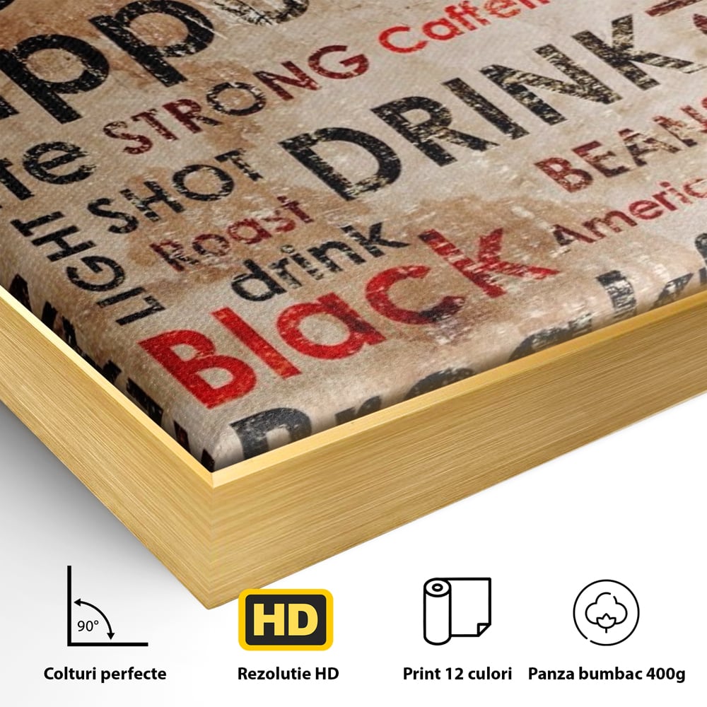 Tablou Canvas Premium LuxCanva® A1098, Espresso , Drink, Cafea, Relax, Culori Vibrante
