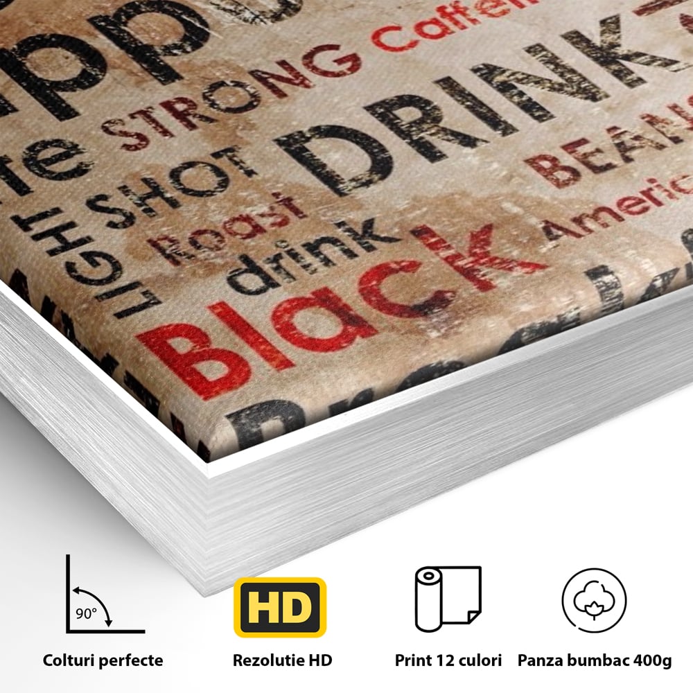 Tablou Canvas Premium LuxCanva® A1098, Espresso , Drink, Cafea, Relax, Culori Vibrante