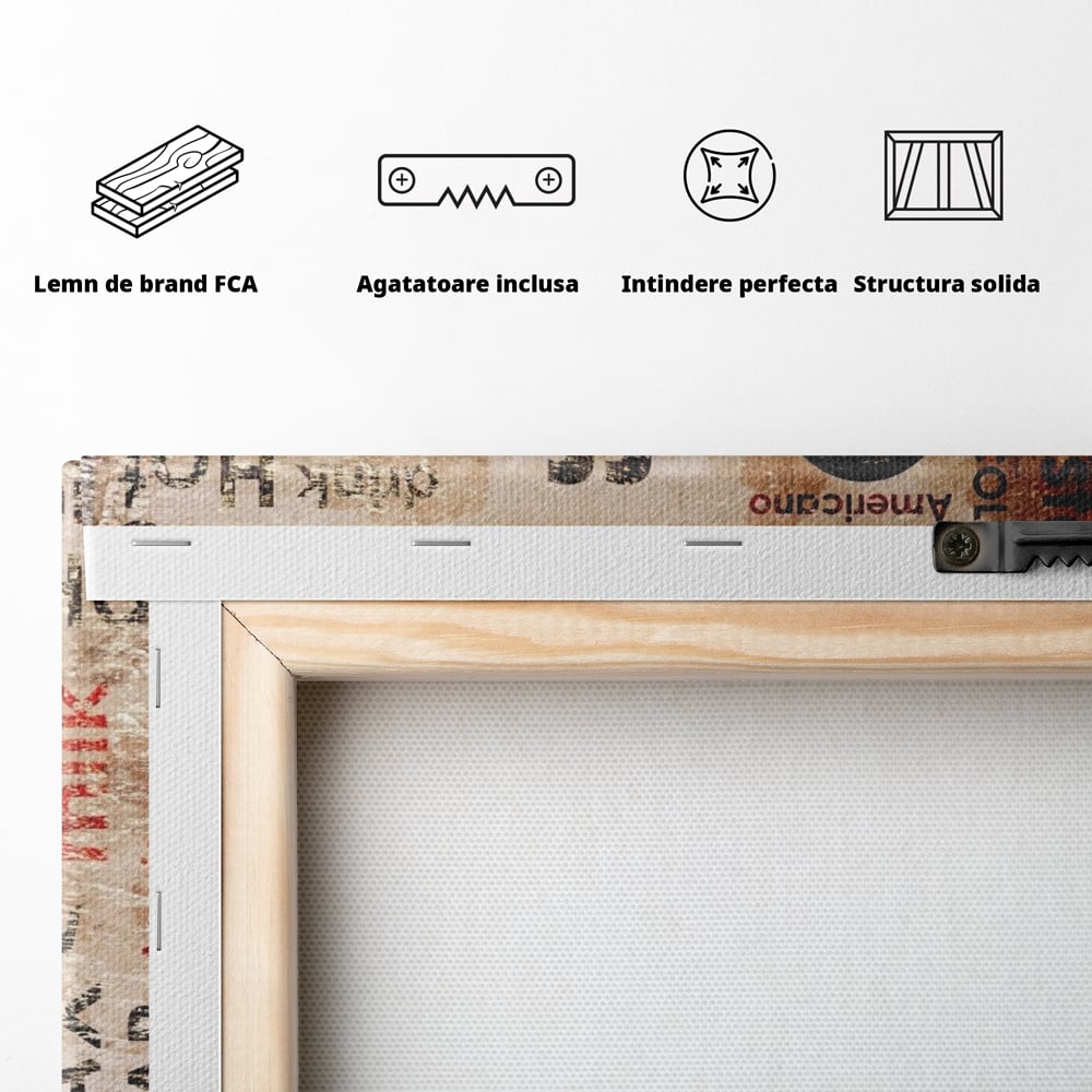 Tablou Canvas Premium LuxCanva® A1098, Espresso , Drink, Cafea, Relax, Culori Vibrante