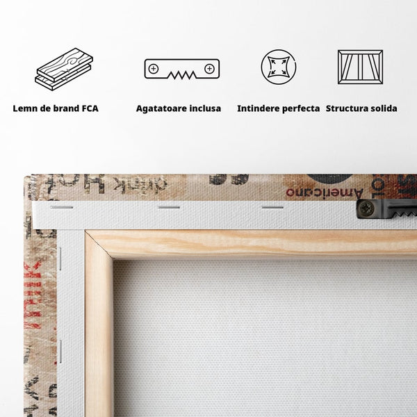 Tablou Canvas Premium LuxCanva® A1098, Espresso , Drink, Cafea, Relax, Culori Vibrante