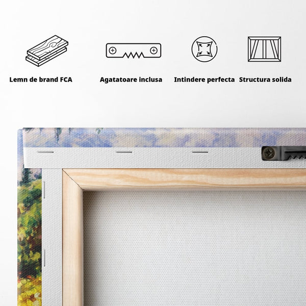 Tablou Canvas Premium LuxCanva® A1099, Floarea Soarelui , Peisaj, Mare, Casa, Culori Vibrante