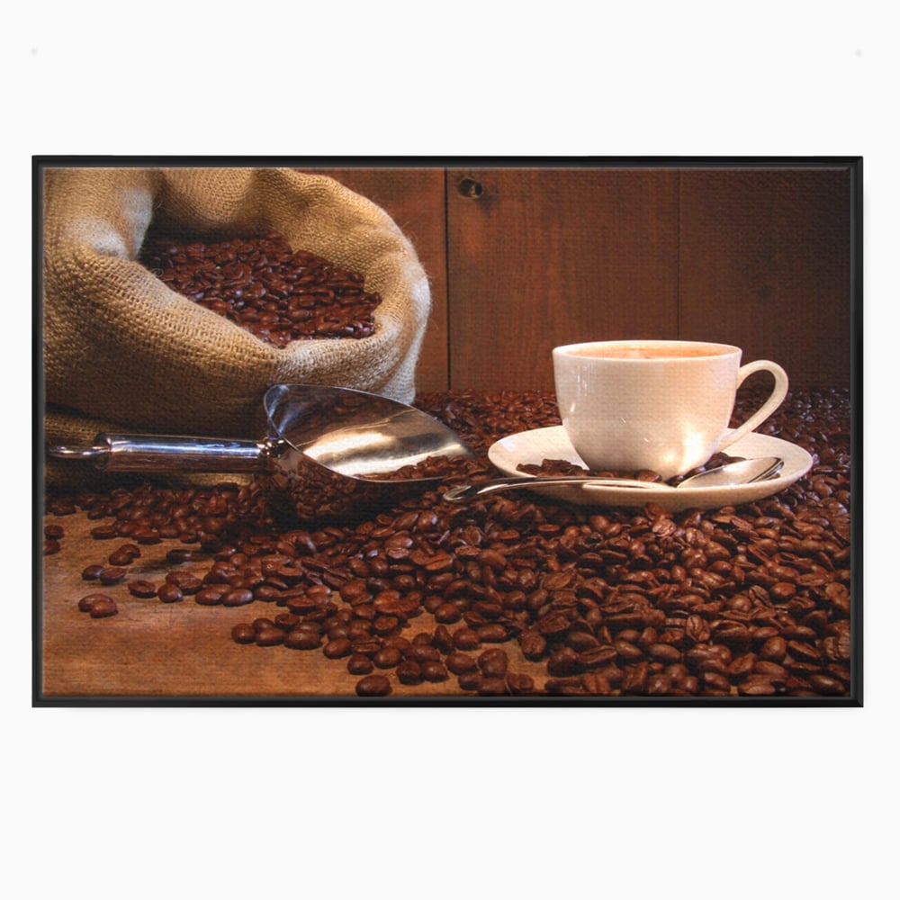 Tablou Canvas Premium LuxCanva® A1101, Boabe De Cafea , Cana, Espresso, Aroma Diminetii, Culori Vibrante
