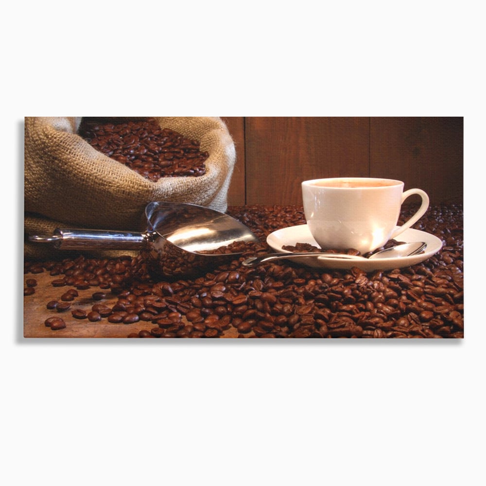Tablou Canvas Premium LuxCanva® A1101, Boabe De Cafea , Cana, Espresso, Aroma Diminetii, Culori Vibrante