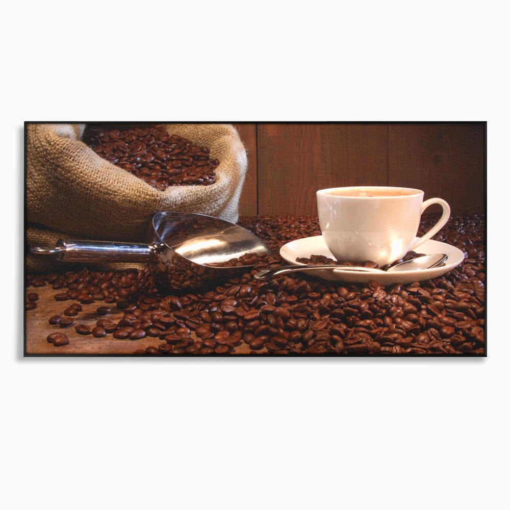 Tablou Canvas Premium LuxCanva® A1101, Boabe De Cafea , Cana, Espresso, Aroma Diminetii, Culori Vibrante
