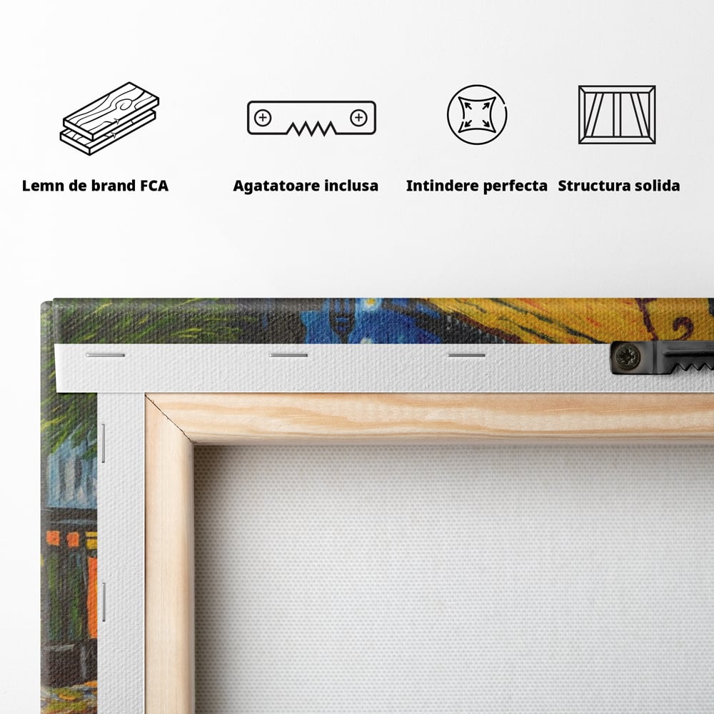Tablou Canvas Premium LuxCanva® A1103, Arta Cinei , Cafenea, Plimbare De Seara, Cina In Oras, Culori Vibrante