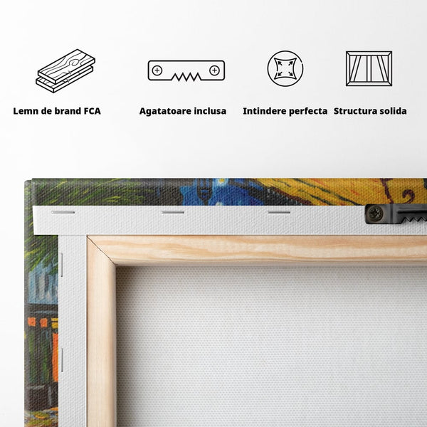 Tablou Canvas Premium LuxCanva® A1103, Arta Cinei , Cafenea, Plimbare De Seara, Cina In Oras, Culori Vibrante