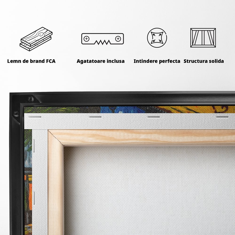 Tablou Canvas Premium LuxCanva® A1103, Arta Cinei , Cafenea, Plimbare De Seara, Cina In Oras, Culori Vibrante