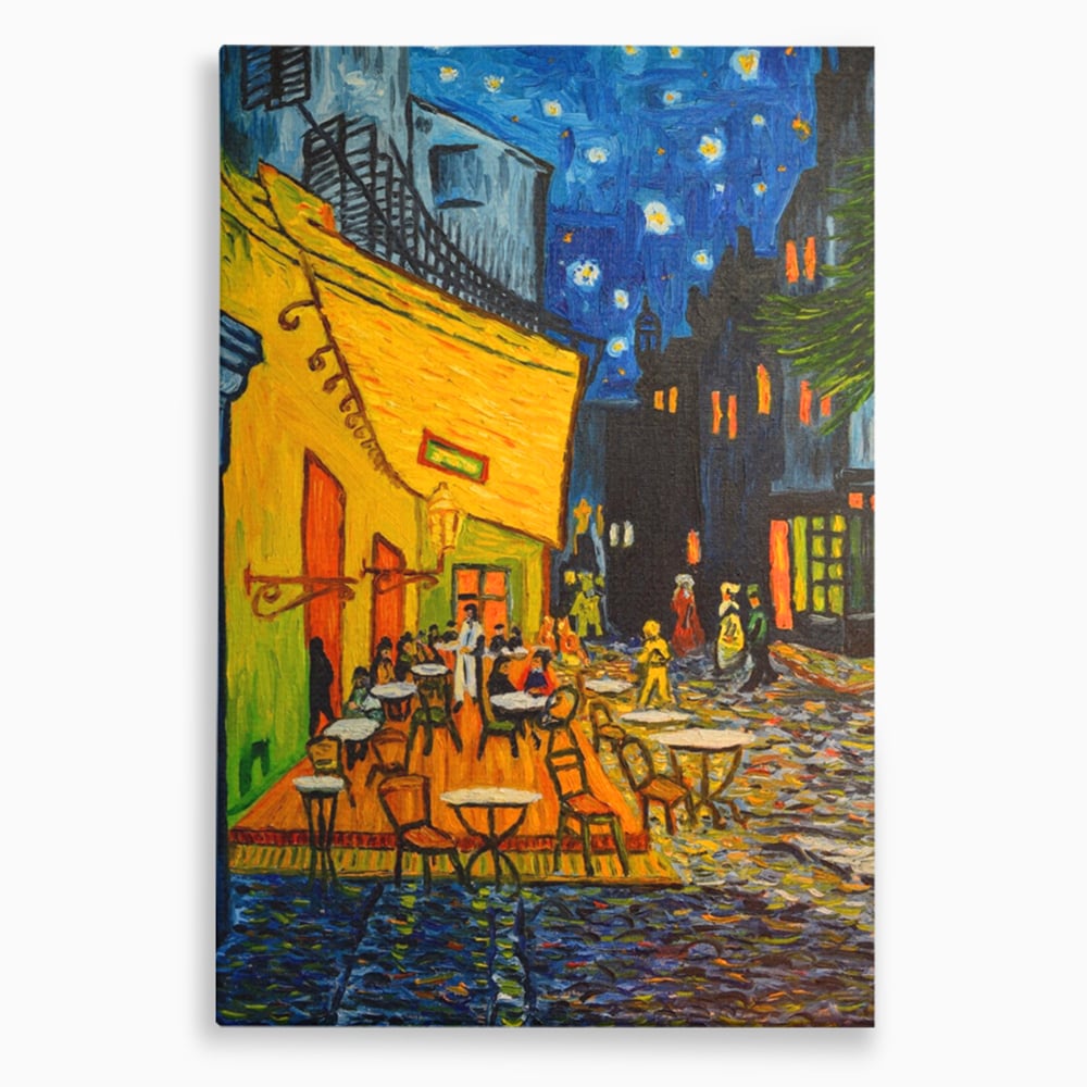 Tablou Canvas Premium LuxCanva® A1103, Arta Cinei , Cafenea, Plimbare De Seara, Cina In Oras, Culori Vibrante