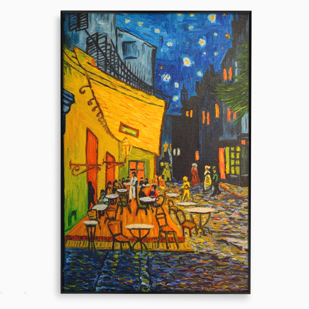 Tablou Canvas Premium LuxCanva® A1103, Arta Cinei , Cafenea, Plimbare De Seara, Cina In Oras, Culori Vibrante