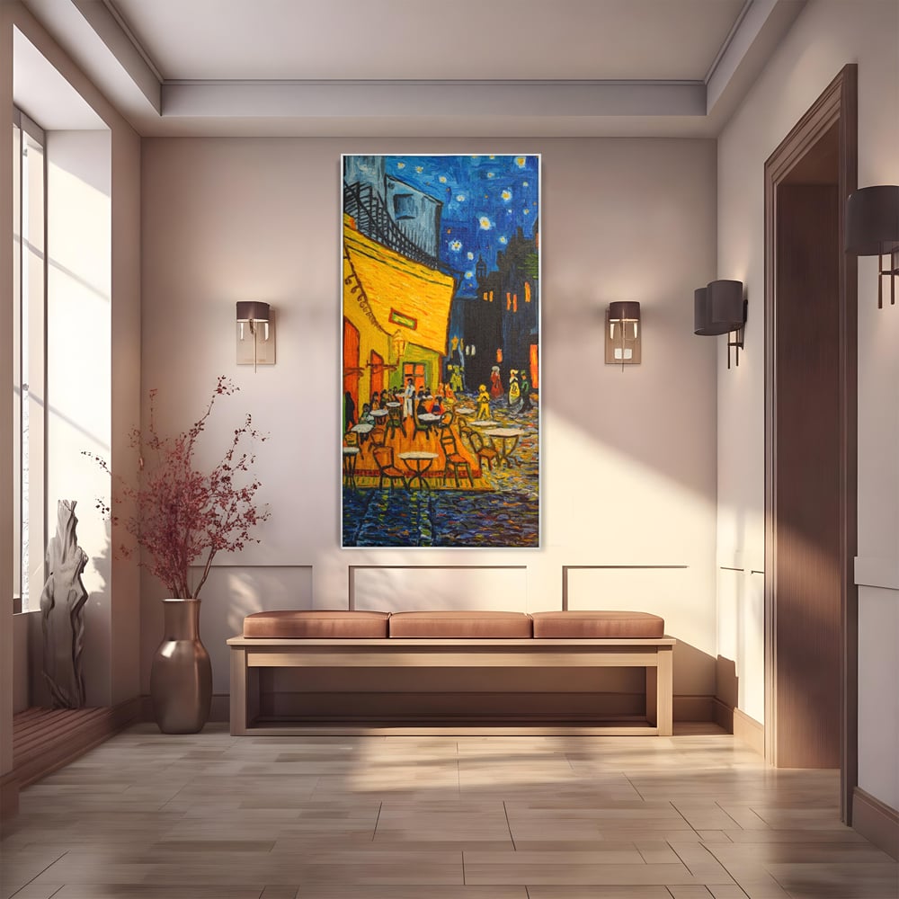 Tablou Canvas Premium LuxCanva® A1103, Arta Cinei , Cafenea, Plimbare De Seara, Cina In Oras, Culori Vibrante