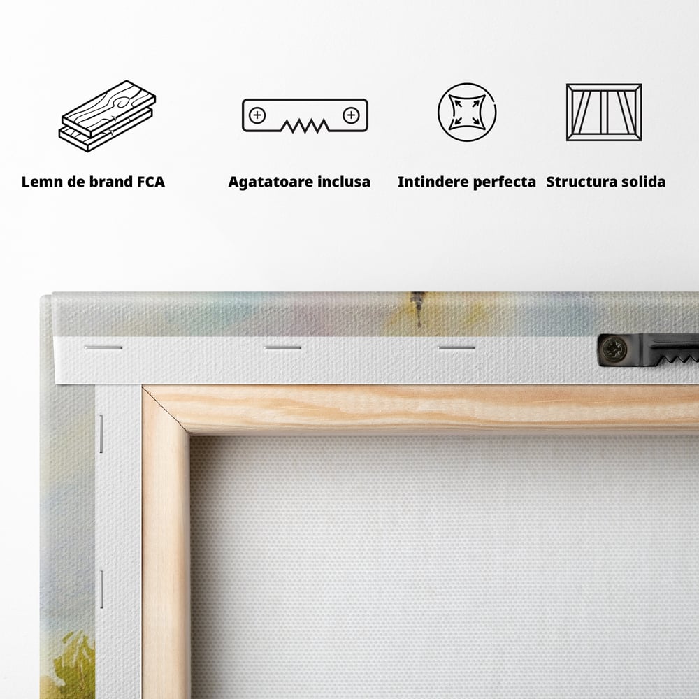 Tablou Canvas Premium LuxCanva® A1104, Iubire In Paris ,  Orasul Iubirii, Indragostiti, Turnul Eiffel, Culori Vibrante