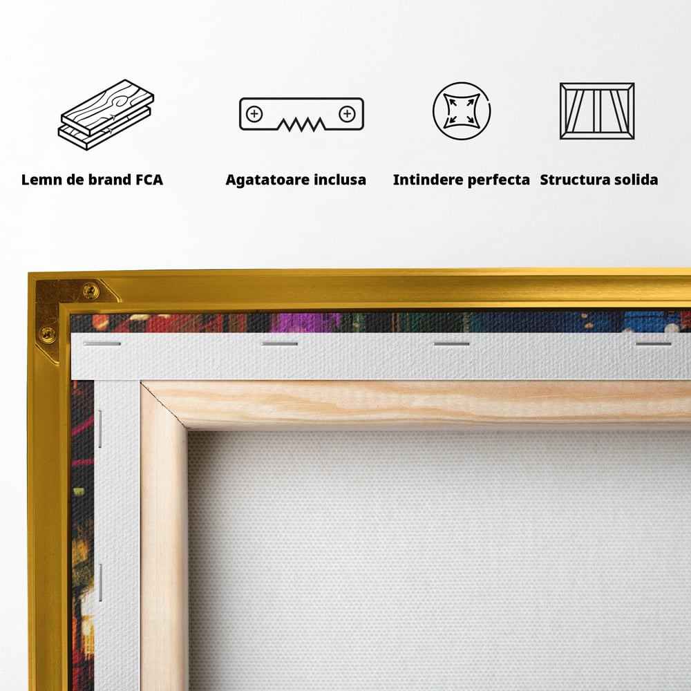 Tablou Canvas Premium LuxCanva® A1107, Lumini , Colorat, Becuri, Felinare, Culori Vibrante