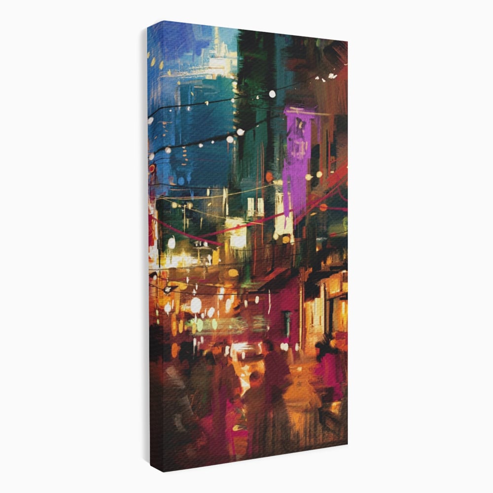 Tablou Canvas Premium LuxCanva® A1107, Lumini , Colorat, Becuri, Felinare, Culori Vibrante