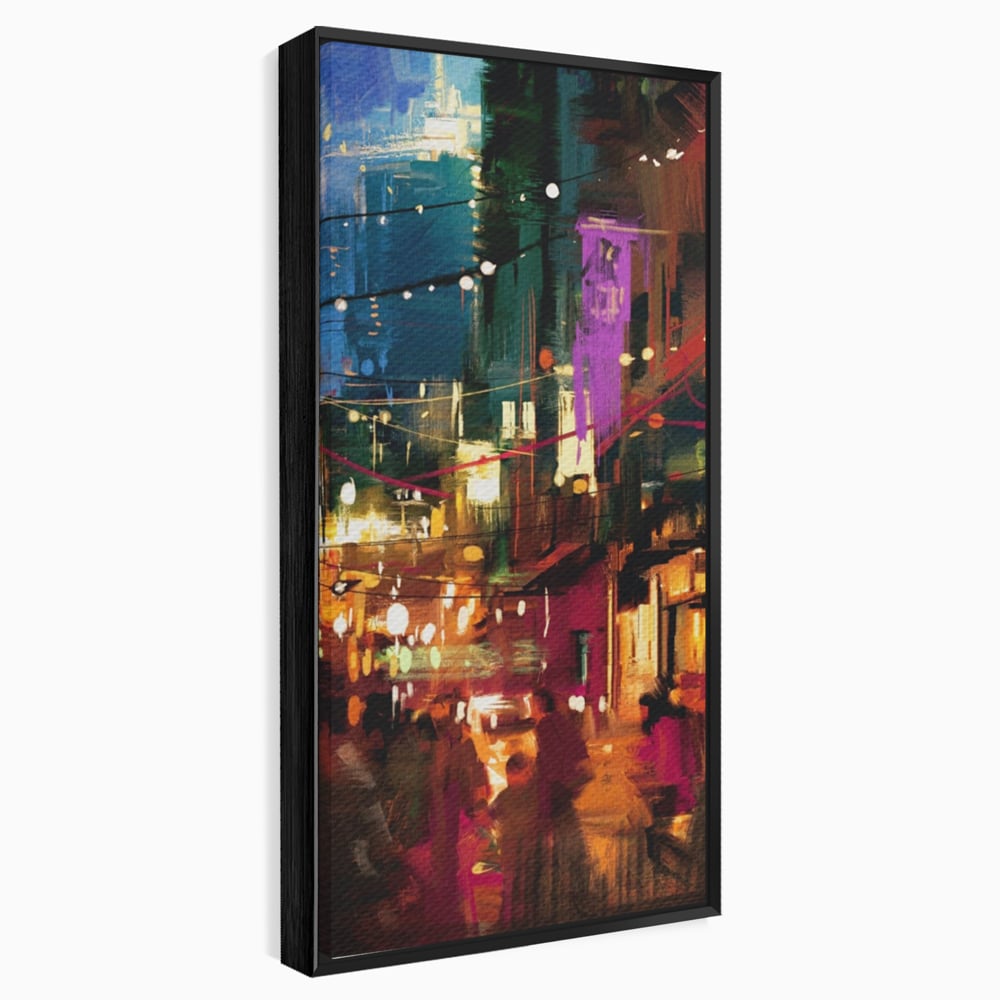 Tablou Canvas Premium LuxCanva® A1107, Lumini , Colorat, Becuri, Felinare, Culori Vibrante