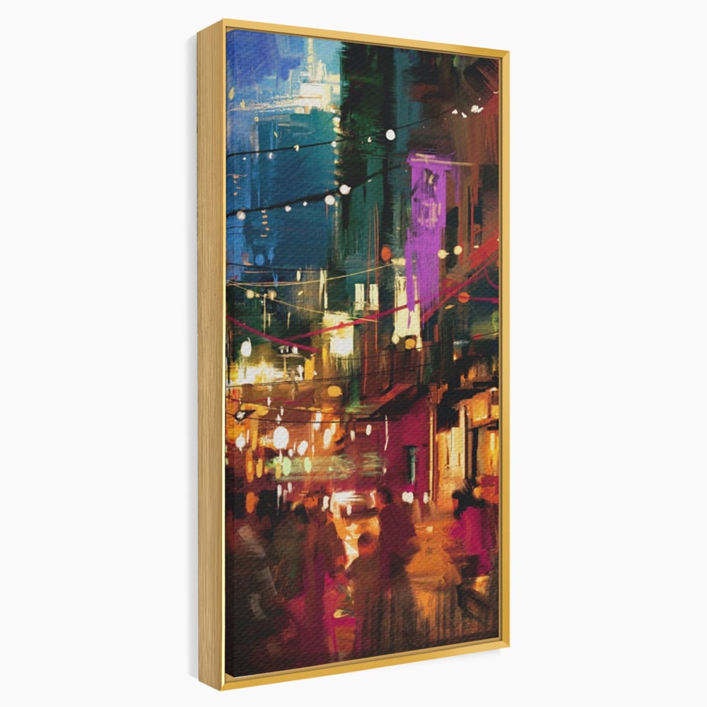 Tablou Canvas Premium LuxCanva® A1107, Lumini , Colorat, Becuri, Felinare, Culori Vibrante