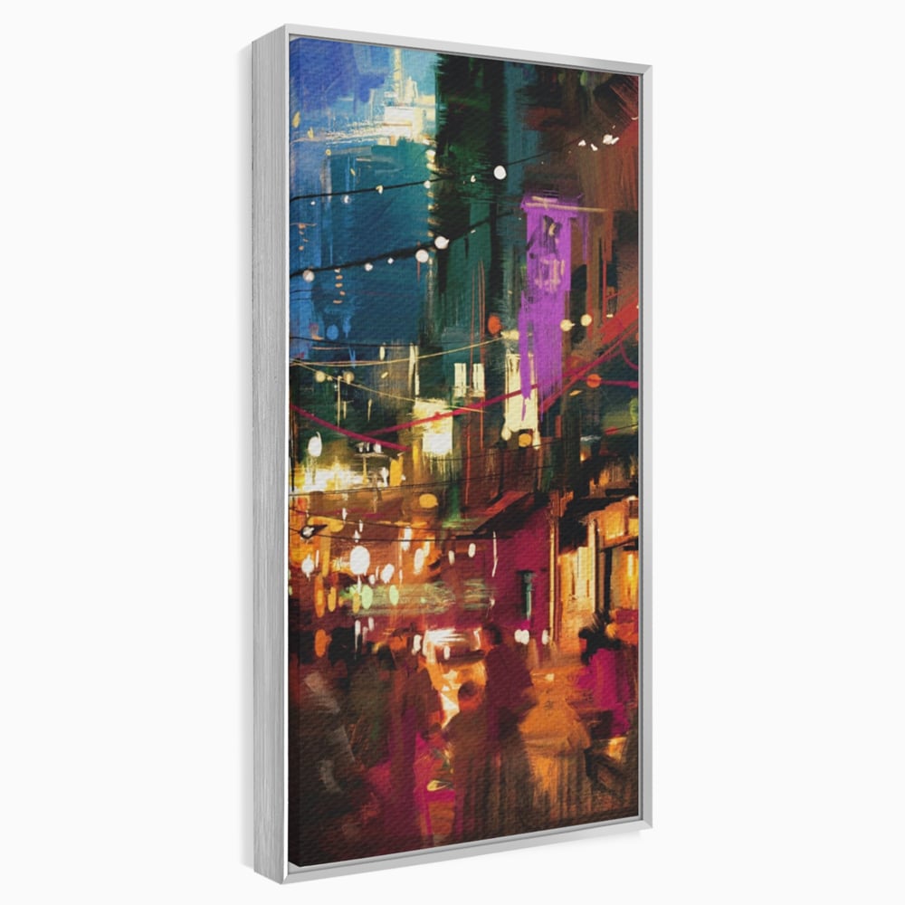 Tablou Canvas Premium LuxCanva® A1107, Lumini , Colorat, Becuri, Felinare, Culori Vibrante