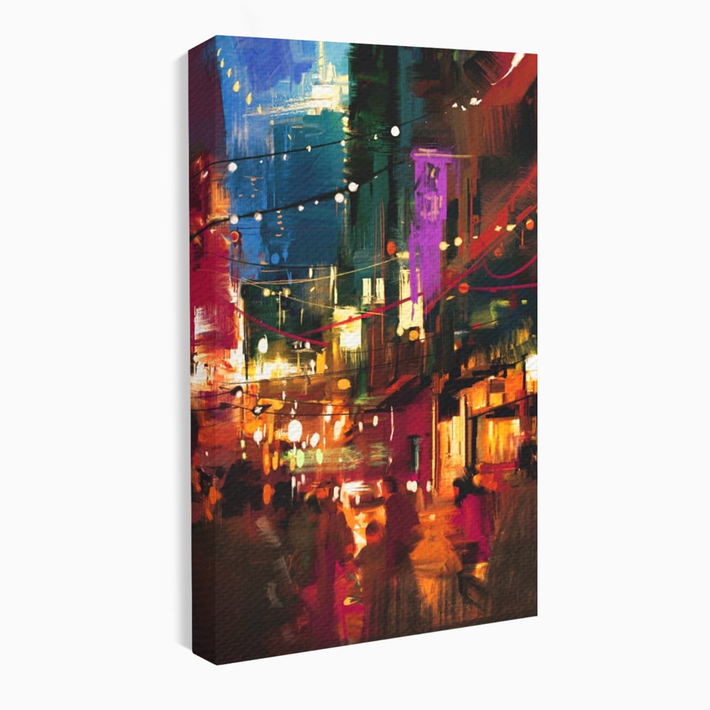 Tablou Canvas Premium LuxCanva® A1107, Lumini , Colorat, Becuri, Felinare, Culori Vibrante